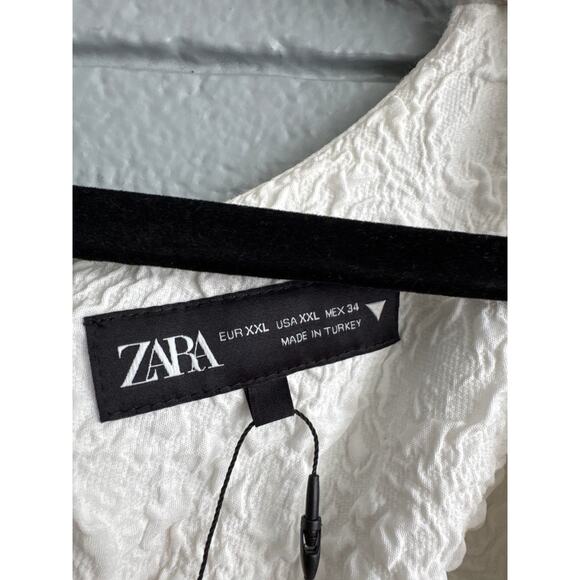 NWT Women's Zara Bloggers Favorite Jacquard Textured Midi Dress Bow Back sz XXL - Picture 4 of 7